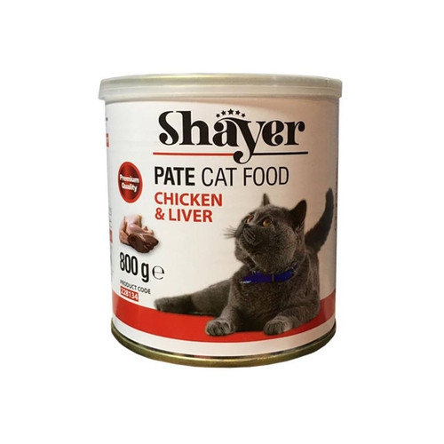 کنسرو غذای گربه شایر با طعم مرغ و جگر 800گرم