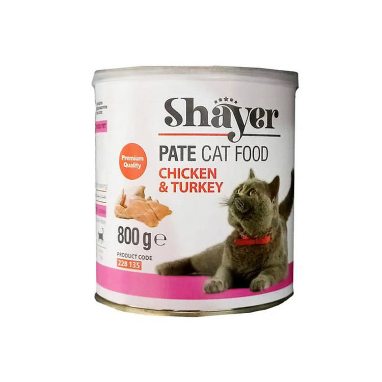 کنسرو غذای گربه شایر با طعم مرغ و بوقلمون